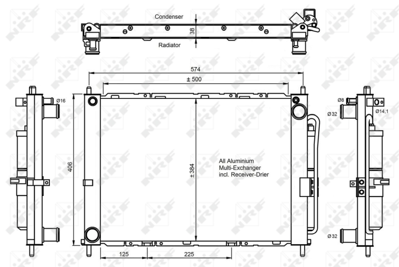 NRF 350068 Condensatore, Climatizzatore