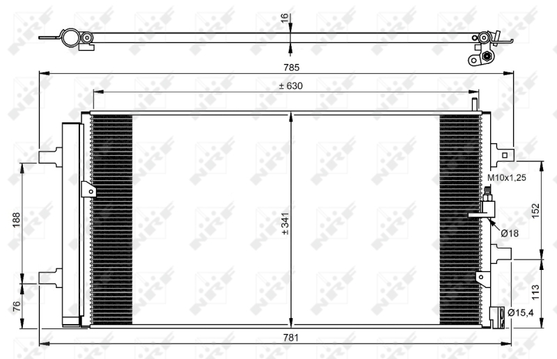 NRF 350069 Condensatore, Climatizzatore-Condensatore, Climatizzatore-Ricambi Euro