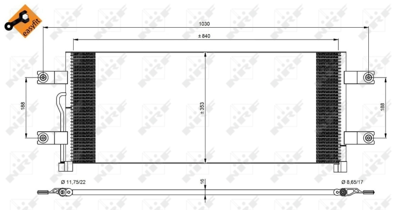 NRF 350075 Condensatore, Climatizzatore