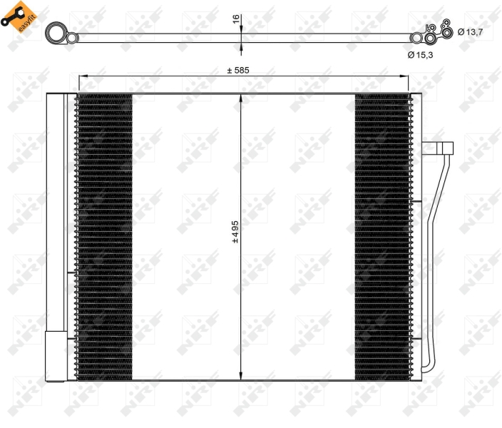 NRF 350077 Condensatore, Climatizzatore-Condensatore, Climatizzatore-Ricambi Euro