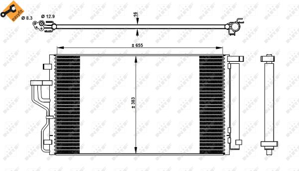 NRF 350078 Condensatore, Climatizzatore-Condensatore, Climatizzatore-Ricambi Euro