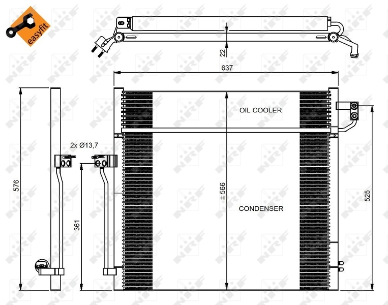 NRF 350080 Condensatore, Climatizzatore