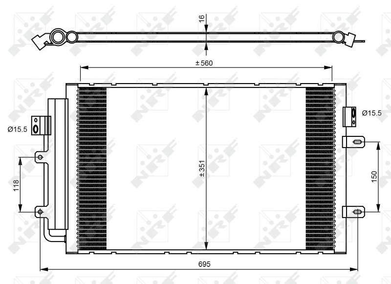 NRF 350083 Condensatore, Climatizzatore-Condensatore, Climatizzatore-Ricambi Euro