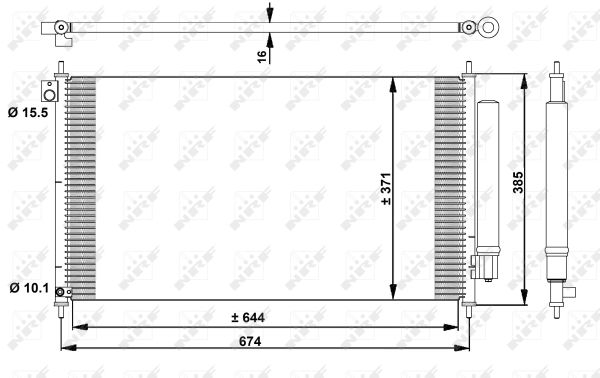 NRF 350121 kondenzátor, klíma HONDA