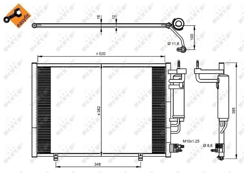 NRF 350205 Condensatore, Climatizzatore