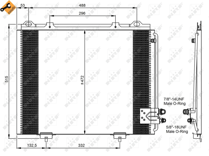 NRF 35228 Condensatore, Climatizzatore-Condensatore, Climatizzatore-Ricambi Euro