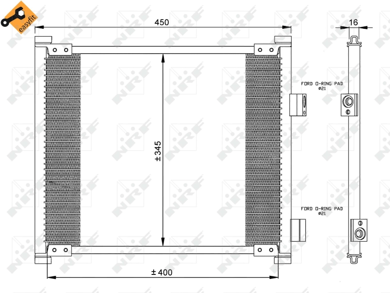 NRF 35357 Condensatore, Climatizzatore