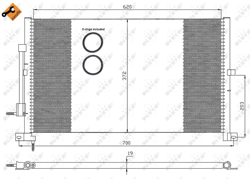 NRF 35365 Condensatore, Climatizzatore