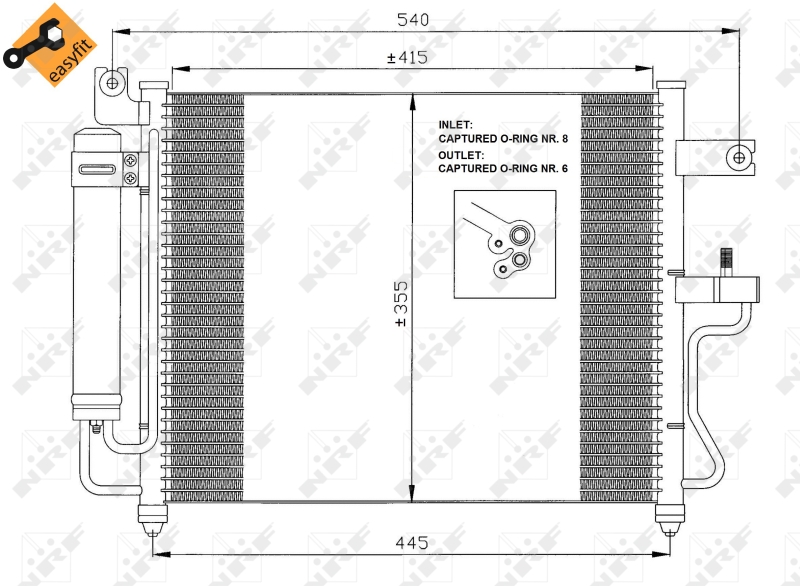 NRF 35428 Condensatore, Climatizzatore