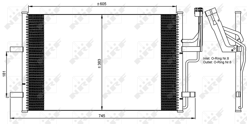 NRF 35507 Condensatore, Climatizzatore-Condensatore, Climatizzatore-Ricambi Euro