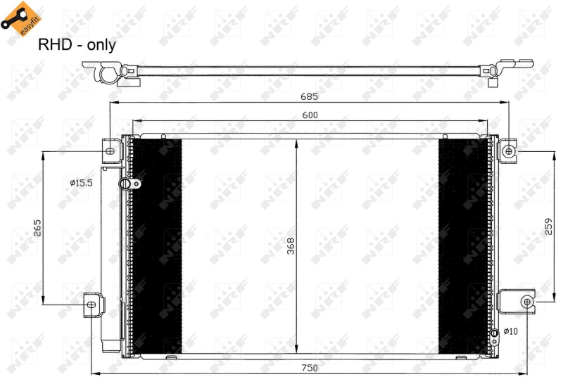 NRF 35629 Condensatore, Climatizzatore-Condensatore, Climatizzatore-Ricambi Euro