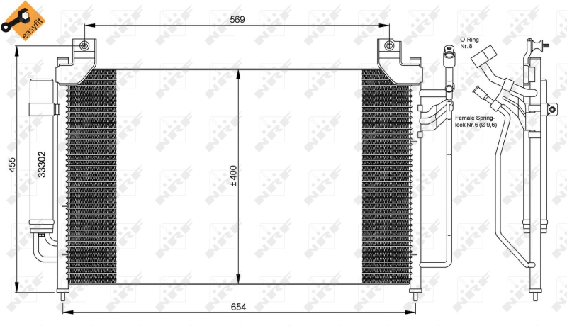 NRF 35881 Condensatore, Climatizzatore