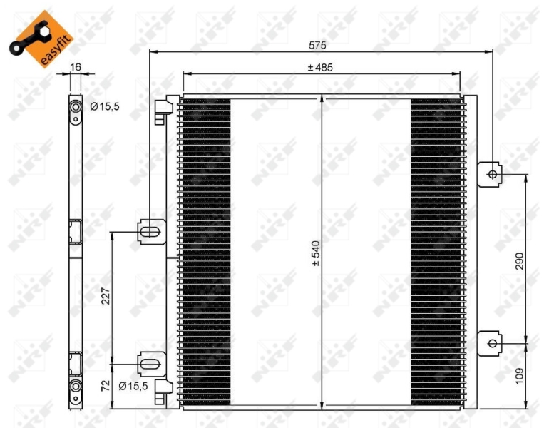NRF 35901 Condensatore, Climatizzatore-Condensatore, Climatizzatore-Ricambi Euro