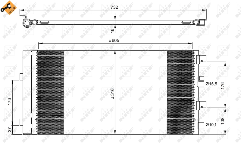 NRF 35969 Condensatore, Climatizzatore