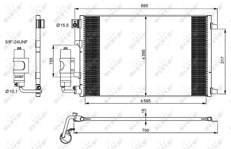 NRF 35973 Condensatore, Climatizzatore-Condensatore, Climatizzatore-Ricambi Euro