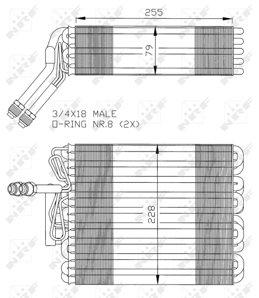 NRF 36024 Evaporatore, Climatizzatore-Evaporatore, Climatizzatore-Ricambi Euro