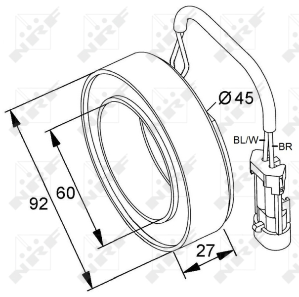 NRF 38420 Bobina, Compressore- Innesto elettromagnetico