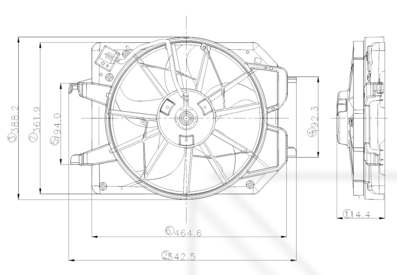 NRF 47021 Ventola, Raffreddamento motore