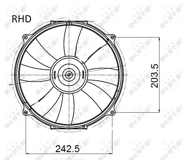 NRF 47045 Ventola, Raffreddamento motore