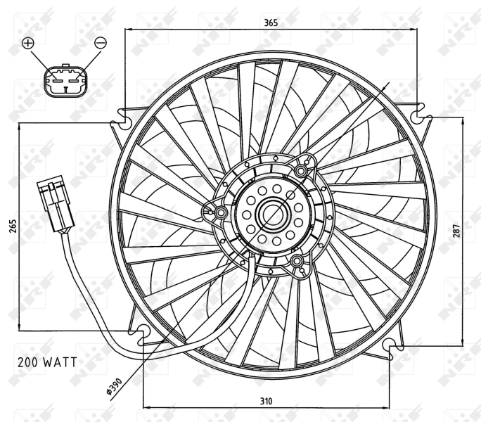 NRF 47073 Ventola, Raffreddamento motore