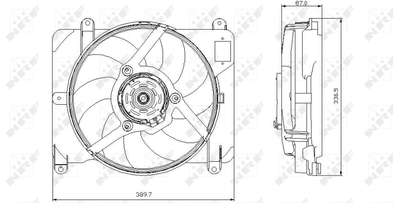 NRF 47255 Ventola, Raffreddamento motore