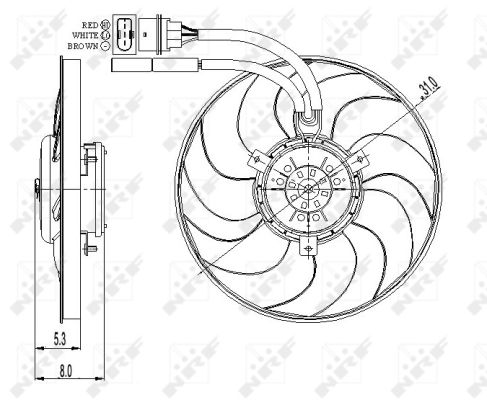 NRF 47408 Ventola, Raffreddamento motore