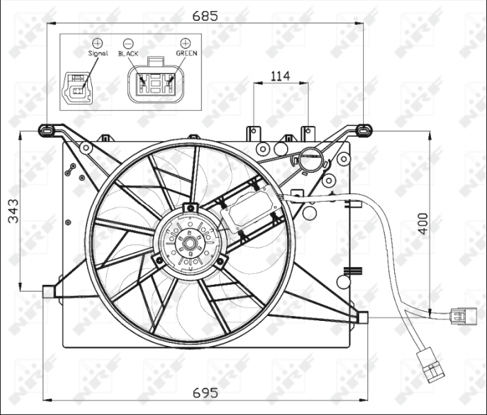 NRF 47460 Ventola, Raffreddamento motore