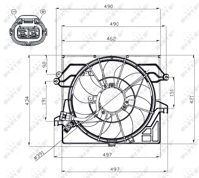 NRF 47482 Ventola, Raffreddamento motore