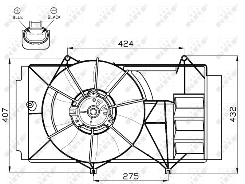 NRF 47525 Ventola, Raffreddamento motore