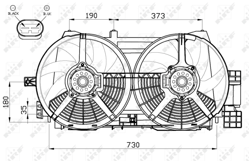 NRF 47556 Ventola, Raffreddamento motore