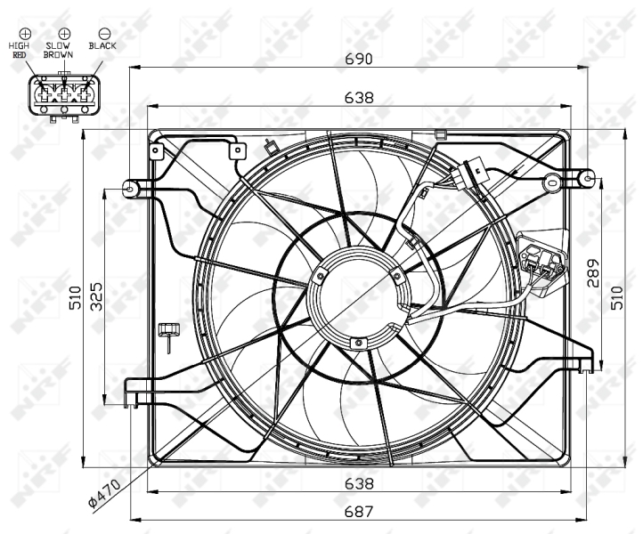 NRF 47560 Ventola, Raffreddamento motore-Ventola, Raffreddamento motore-Ricambi Euro