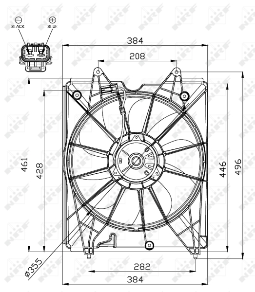 NRF 47563 Ventola, Raffreddamento motore-Ventola, Raffreddamento motore-Ricambi Euro