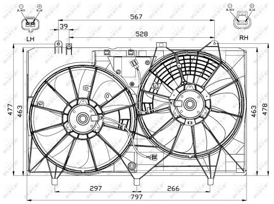 NRF 47565 Ventola, Raffreddamento motore