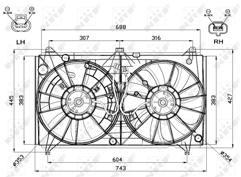 NRF 47567 Ventola, Raffreddamento motore-Ventola, Raffreddamento motore-Ricambi Euro