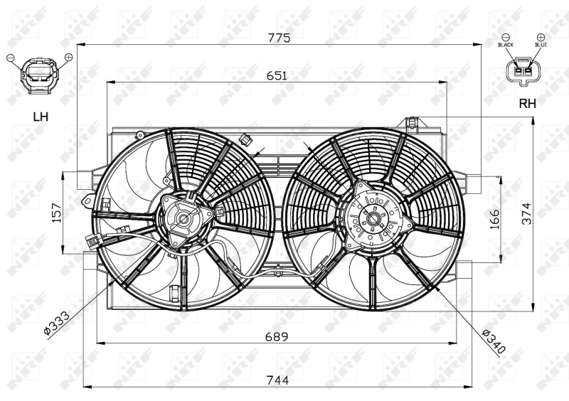 NRF 47570 Ventola, Raffreddamento motore-Ventola, Raffreddamento motore-Ricambi Euro