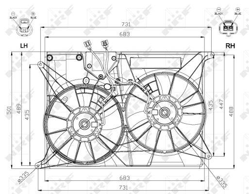 NRF 47574 ventilátor, motorhűtés SUBARU