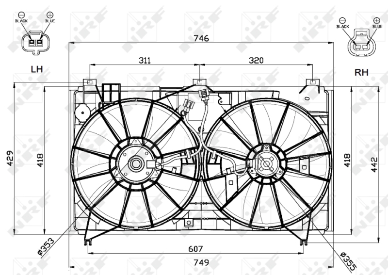 NRF 47580 Ventola, Raffreddamento motore