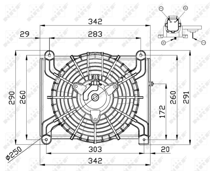 NRF 47668 Ventola, Raffreddamento motore