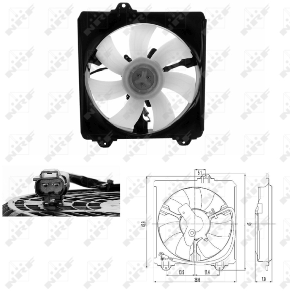 DENSO DER09060 Kjølevifte, motor
