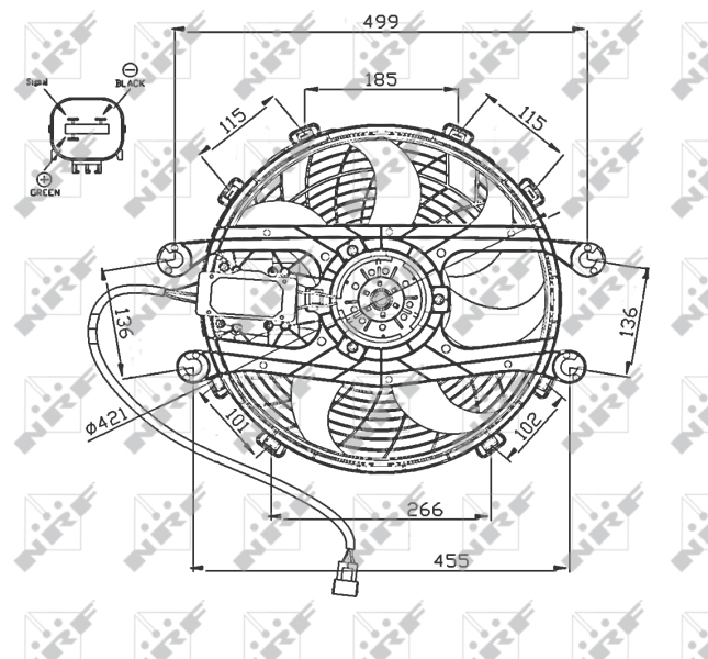 NRF 47747 Ventola, Raffreddamento motore