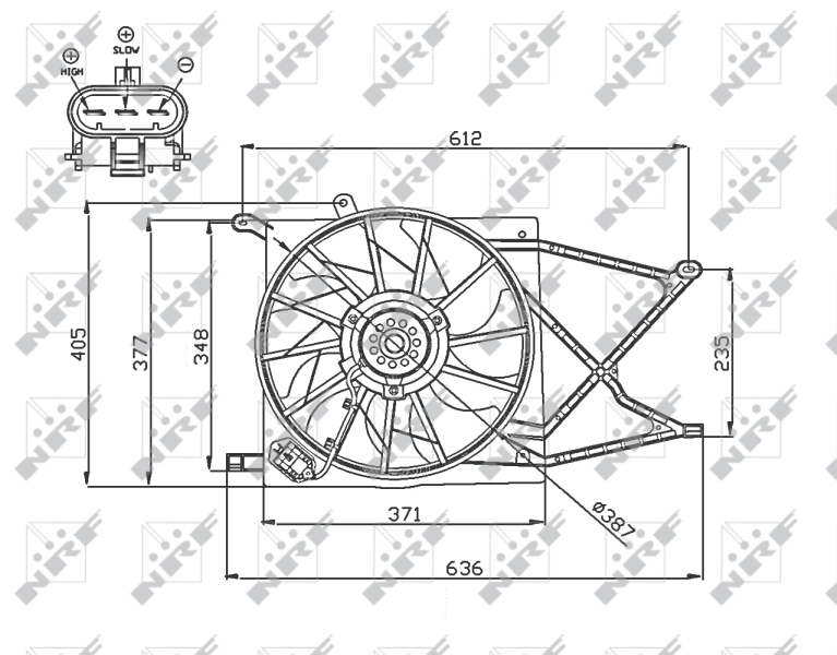 NRF 47749 Ventola, Raffreddamento motore-Ventola, Raffreddamento motore-Ricambi Euro