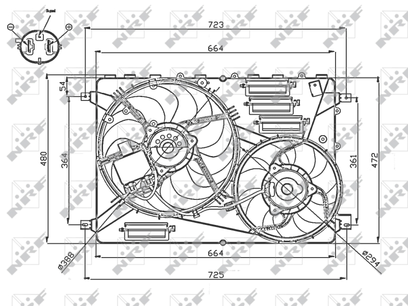 NRF 47755 Ventola, Raffreddamento motore-Ventola, Raffreddamento motore-Ricambi Euro