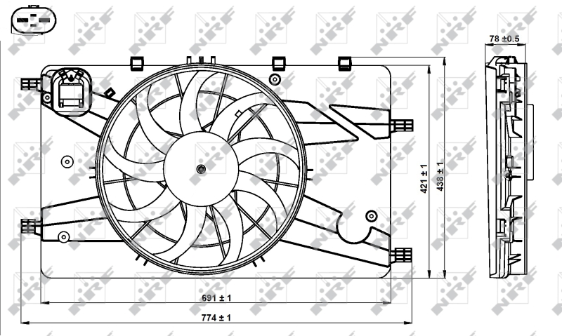 NRF 47757 Ventola, Raffreddamento motore-Ventola, Raffreddamento motore-Ricambi Euro