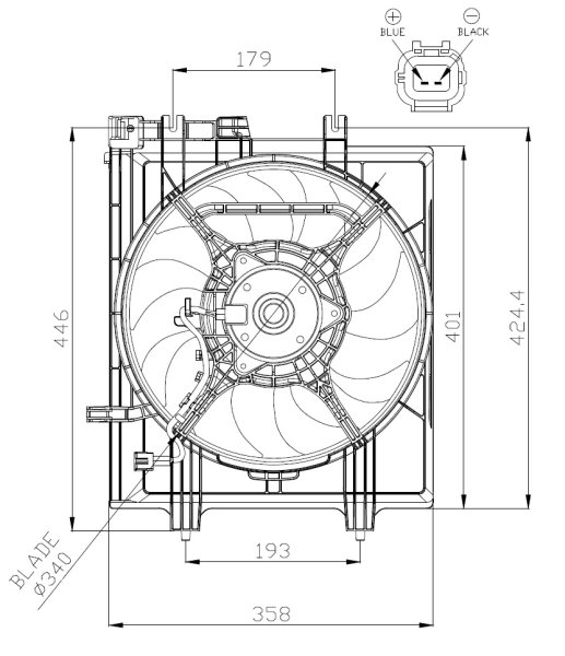 NRF 47936 вентилатор,...