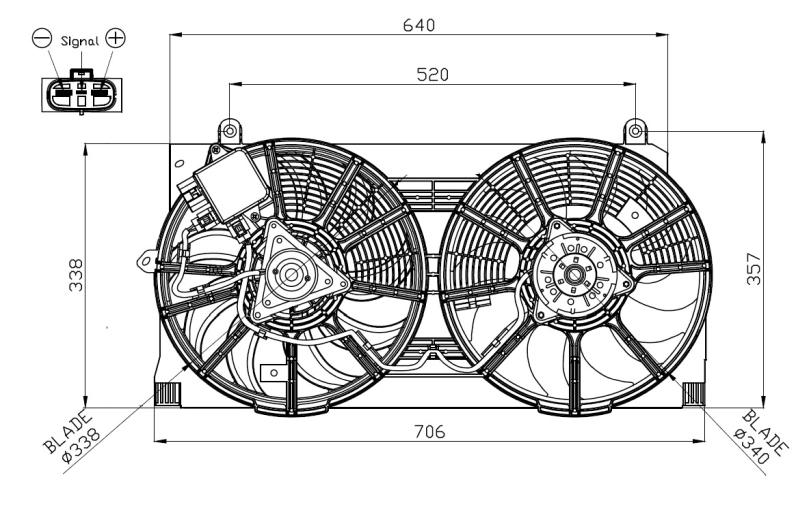 NRF 47316 Kjølevifte, motor
