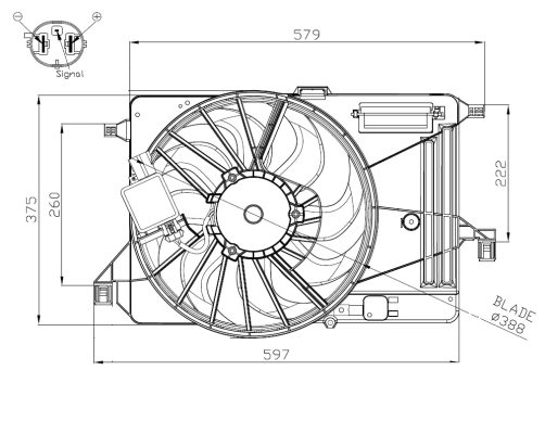 NRF 47964 ventilátor,...