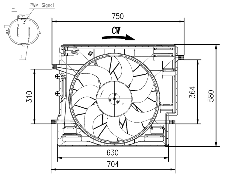 NRF 47967 ventilátor,...