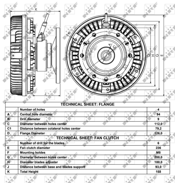 NRF 49002 Giunto di collegamento, Ventilatore radiatore