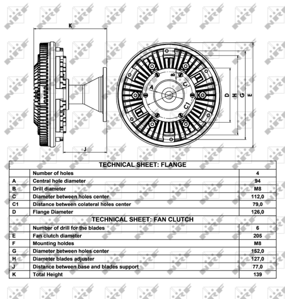 NRF 49014 Giunto di collegamento, Ventilatore radiatore