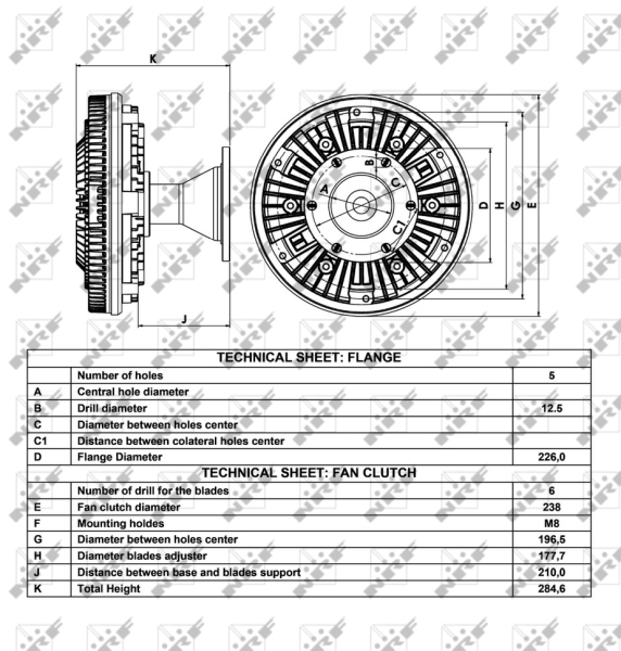 NRF 49017 Giunto di collegamento, Ventilatore radiatore